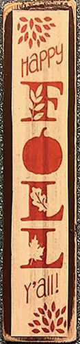 Dollhouse Miniature Porch Board Sign - Happy Fall