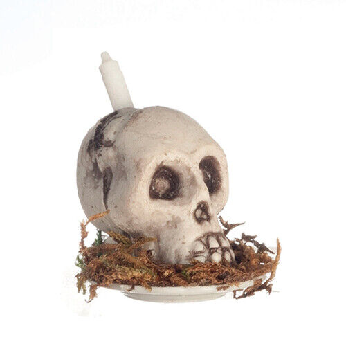 Dollhouse Miniature Halloween Skull Candle