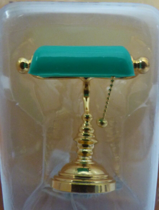 Dollhouse Miniature Table Office Lamp with Green Shade by Heidi Ott - 12V