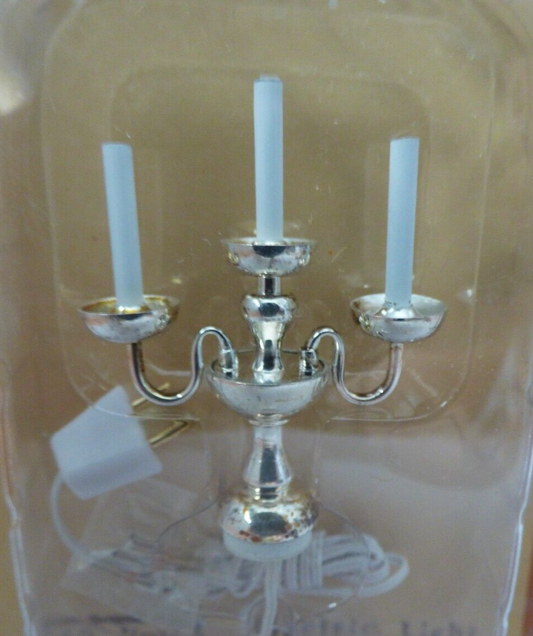 Dollhouse Miniature 3 Candlestick Lamp by Heidi Ott - 12V