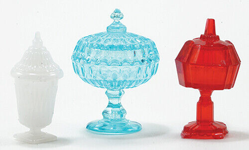 Chrysnbon Set of 3 Candy Dishes Red, White, Blue -  Dollhouse Miniature