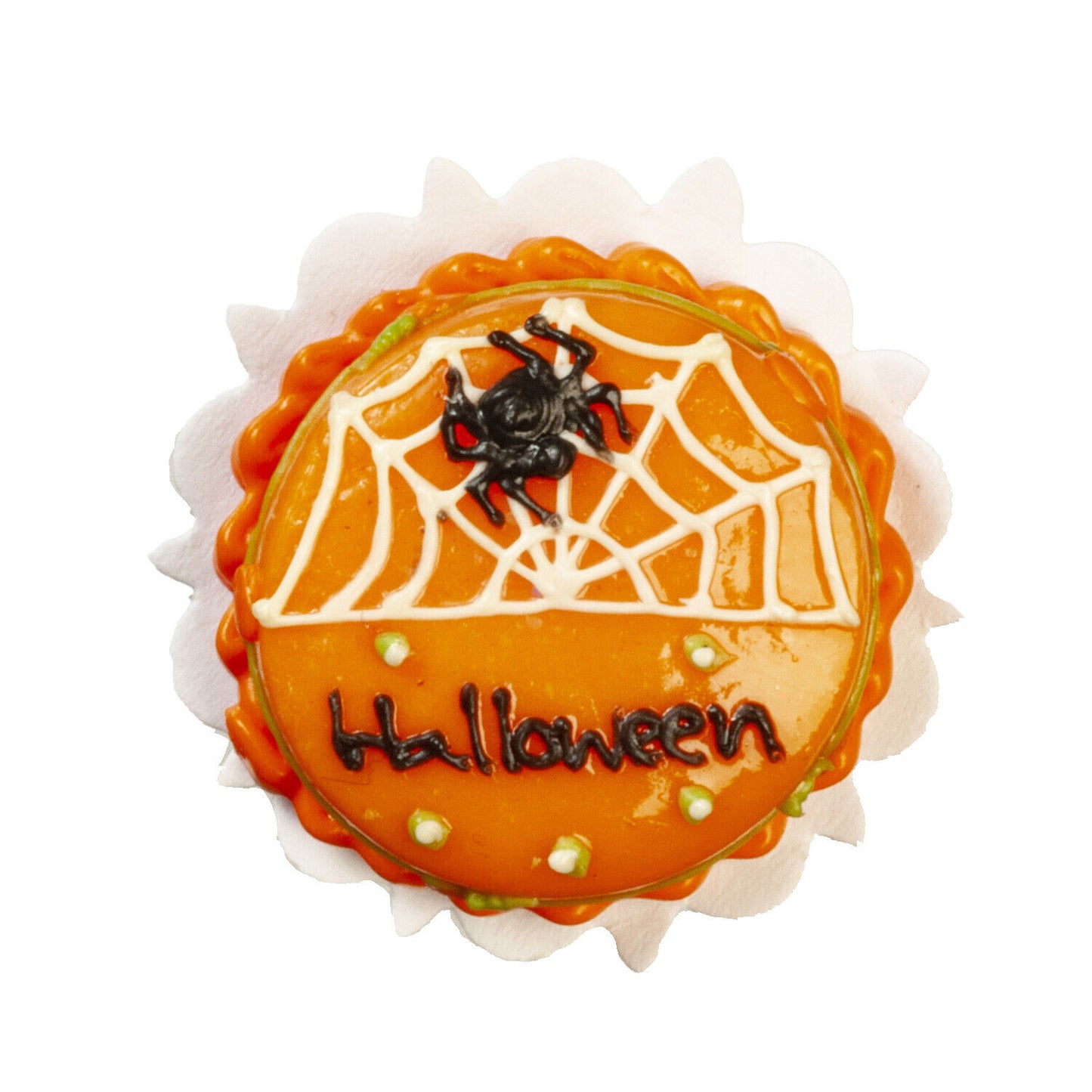 Dollhouse Miniature Halloween Cake  - Spider Design