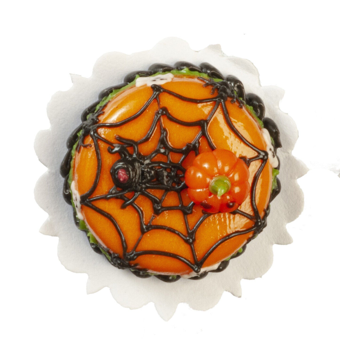 Dollhouse Miniature Halloween Cake  - Spider