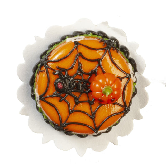 Dollhouse Miniature Halloween Cake  - Spider