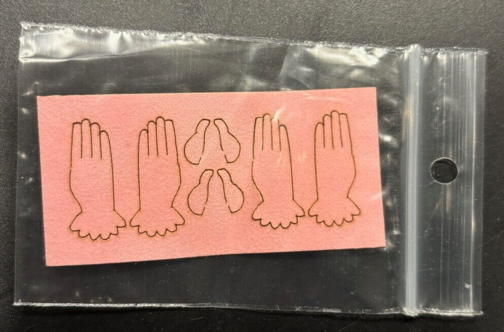 Dollhouse Miniature Suede Glove Kit Pink