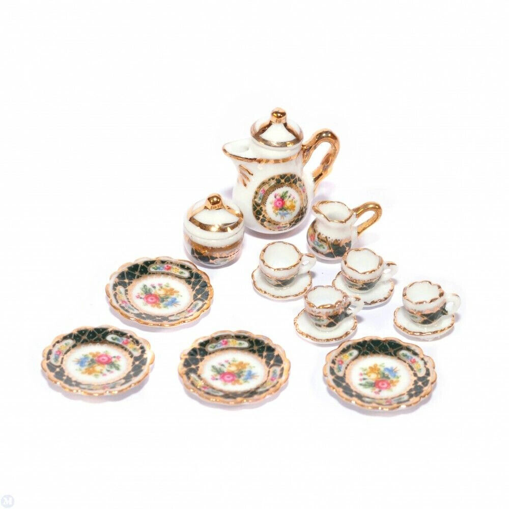 Reutter Porcelain - Dollhouse Miniature Coffee Set - Irish Gold