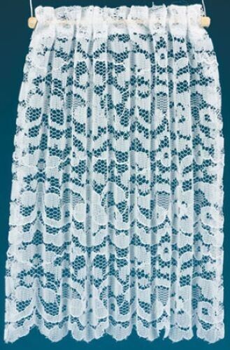 Dollhouse Miniature Lace Panel Curtains in White