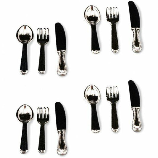 Mini Cutlery 12 PC Silver by Reutter Porcelain - Dollhouse Miniature