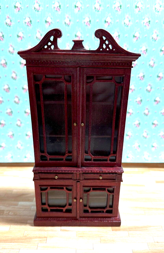 Dollhouse Miniature Walnut China Cabinet by Hansson