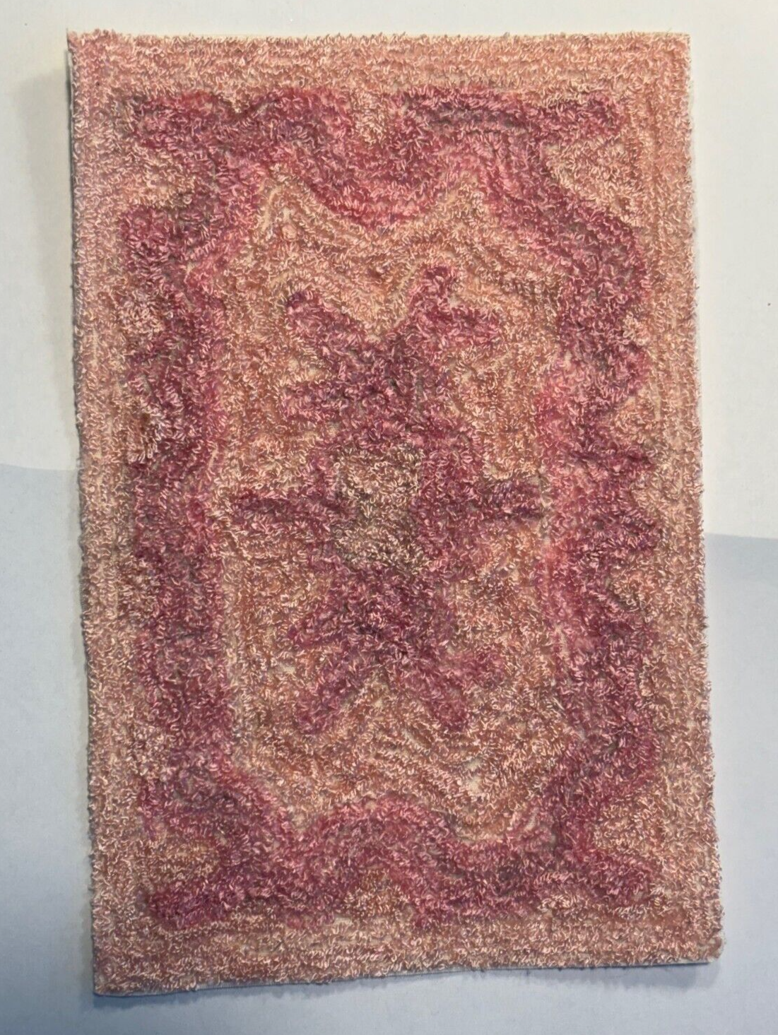 Dollhouse Miniature Pink Bunka Rug - Handcrafted by Taylor Jade