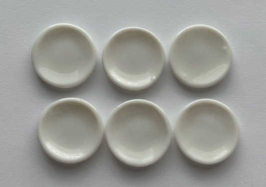 Dollhouse Miniature Porcelain Dinner Plate, Set of 6, by Falcon Miniatures