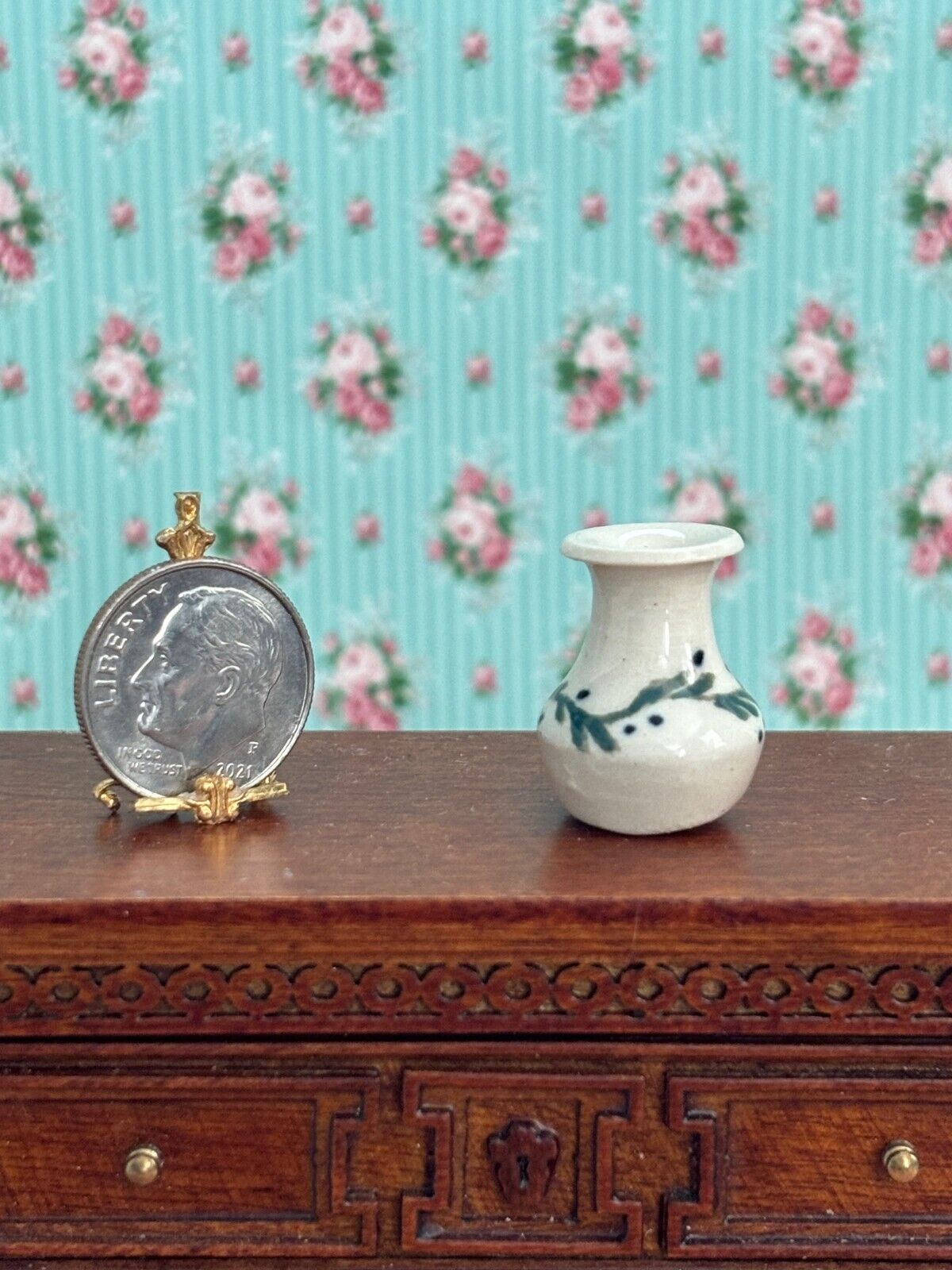 Dollhouse Miniature Handcrafted Pottery - Vase #1