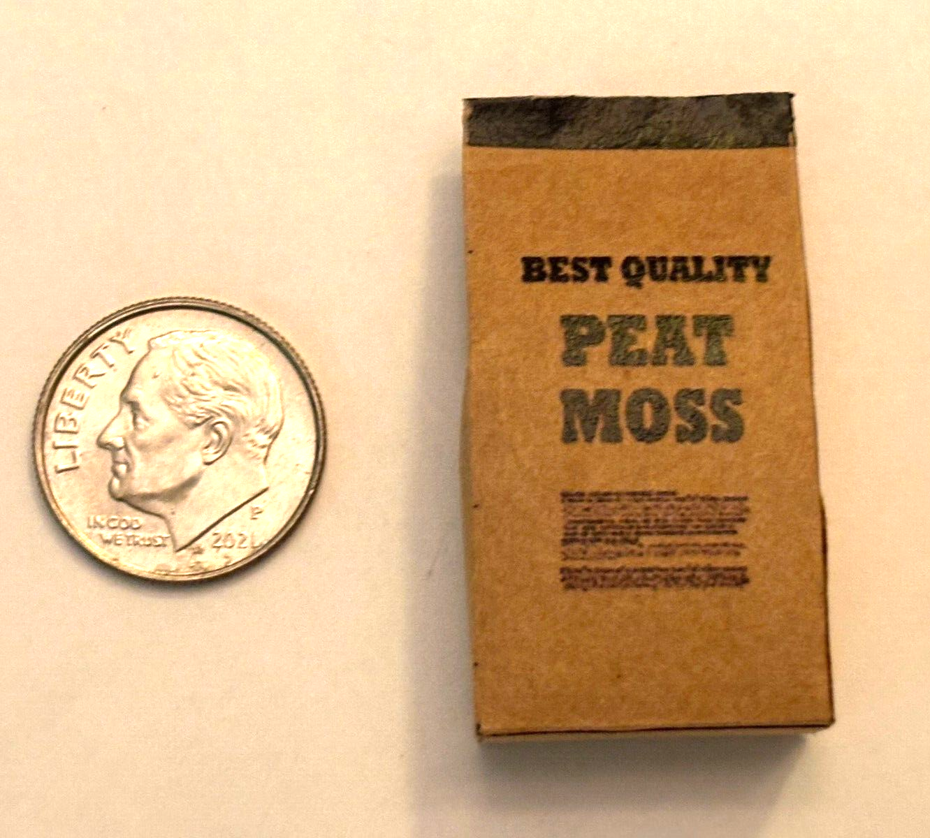 Dollhouse Miniature Peat Moss Bag - Handcrafted