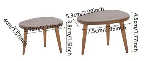 Dollhouse Miniature Set of 2 Nesting Tables, Walnut