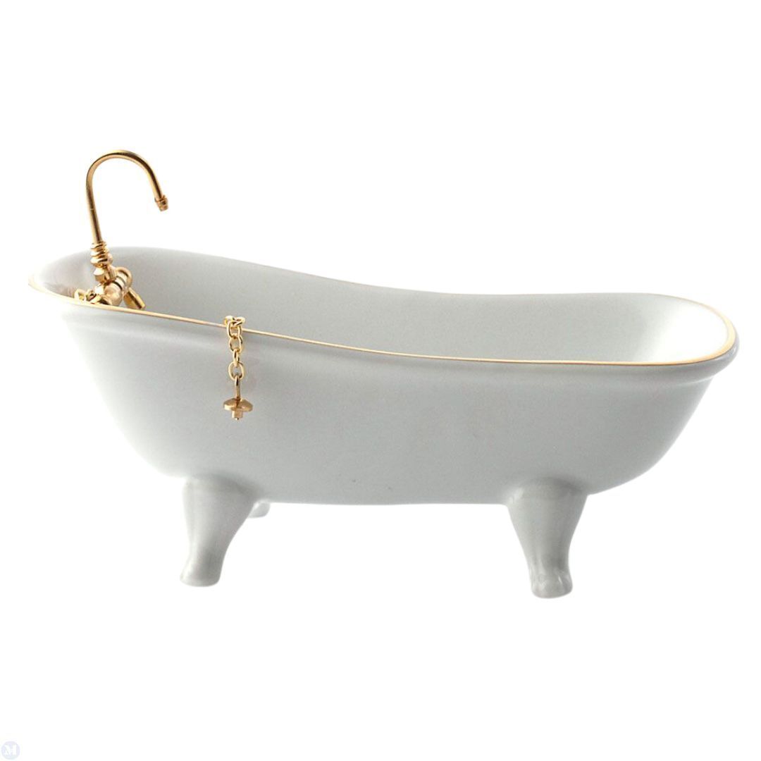 Dollhouse Miniature White Bath by Reutter Porcelain