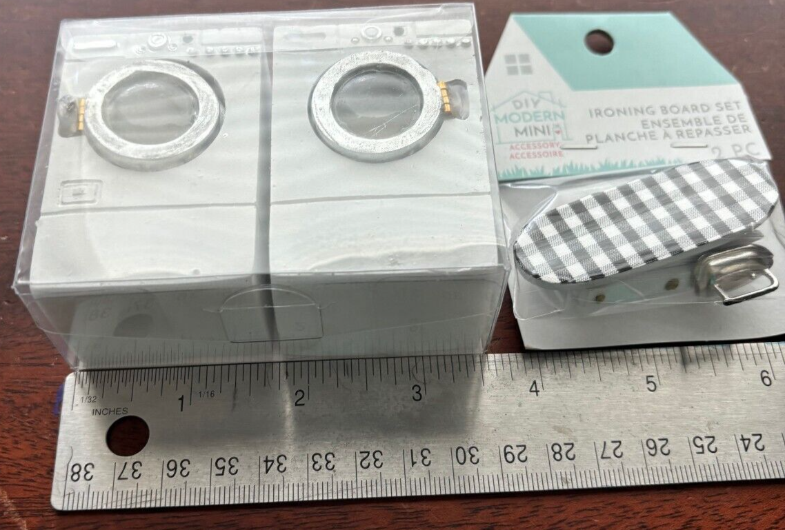 DIY Modern Mini Dollhouse Furniture - Washer, Dryer, Ironing Set