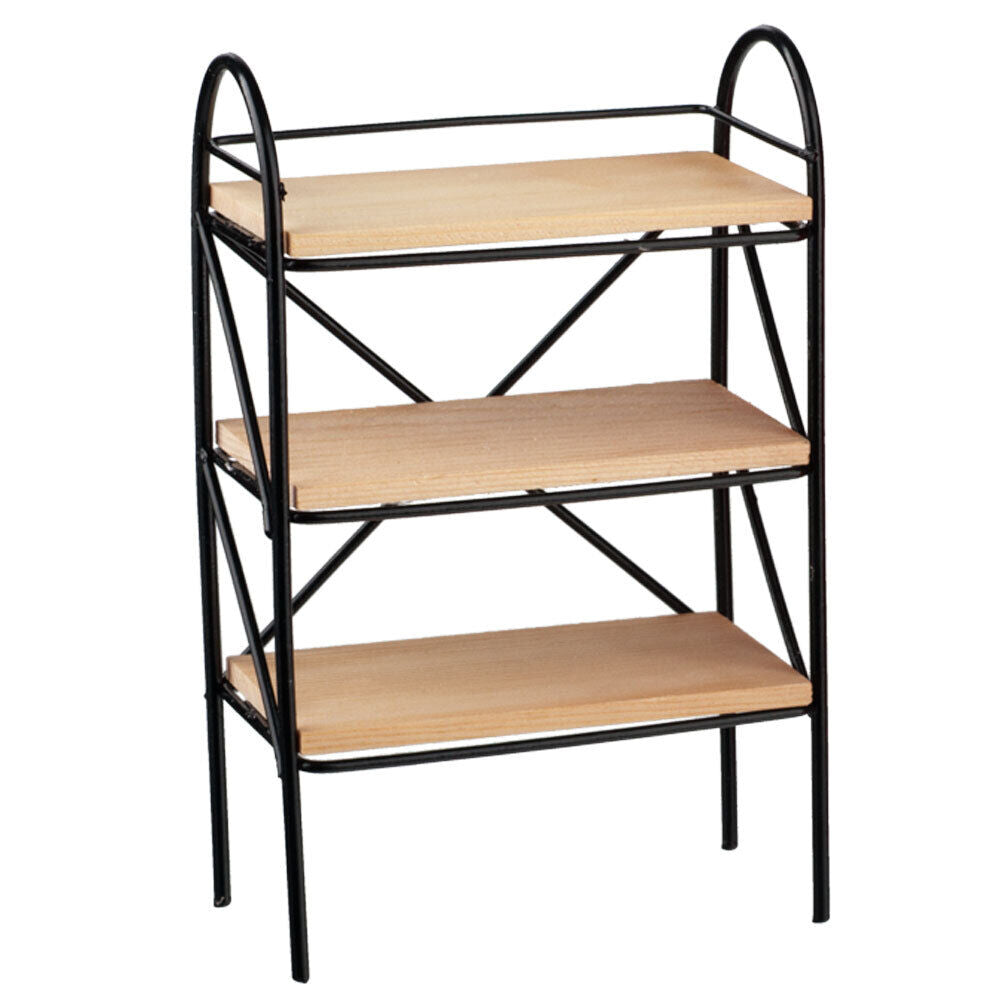 Dollhouse Miniature Large Shelving Unit in Black