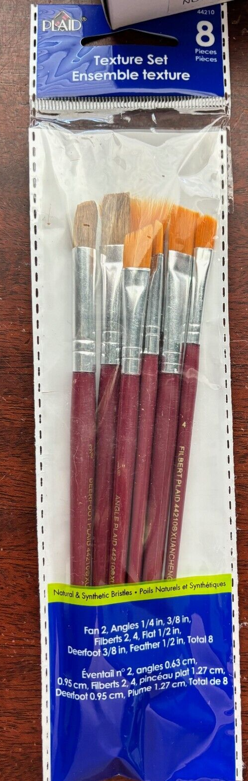 Plaid Texture Paint Brush Set 44210, 8 Pieces