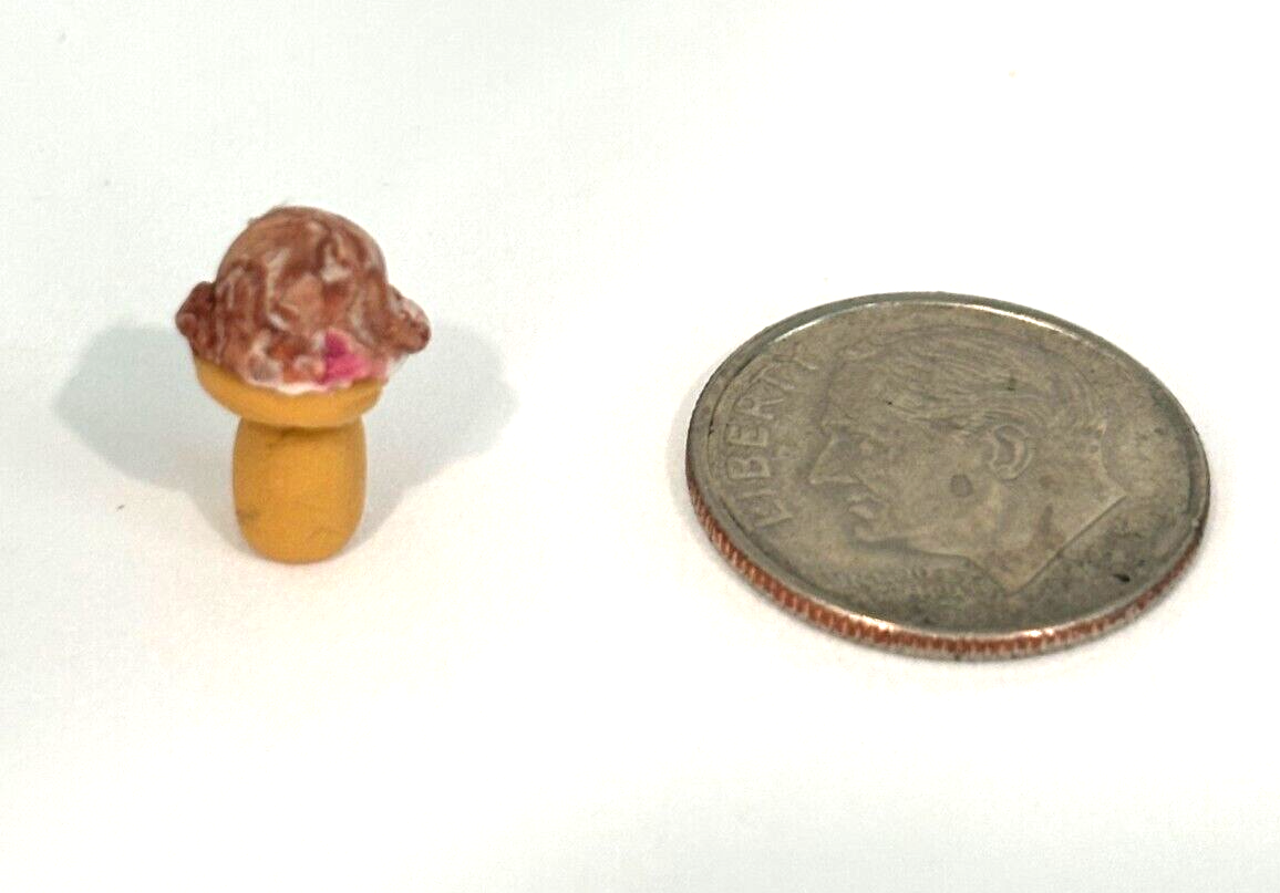 Dollhouse Miniature Chocolate Ice Cream Cone Handcrafted