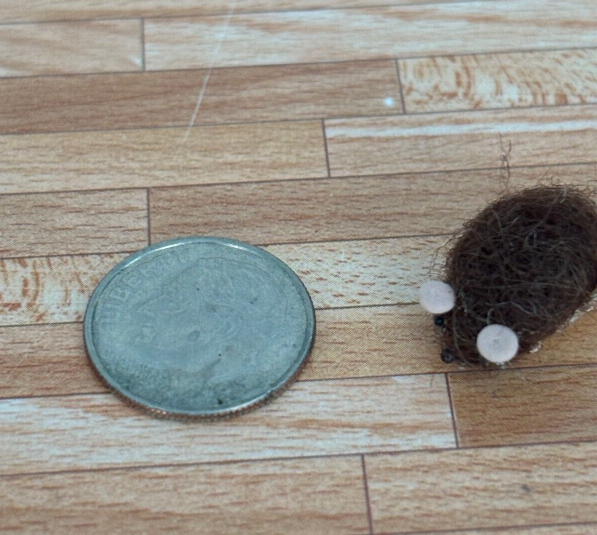 Dollhouse Miniature Felted Hedgehog, Handcrafted