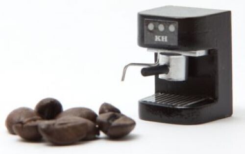 Dollhouse Miniature Black Espresso Maker Handcrafted by Delph Miniatures