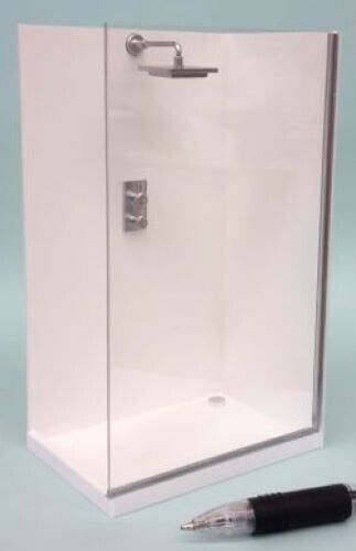 Dollhouse Miniature Walk in Shower, Right Access, by Delph Miniatures