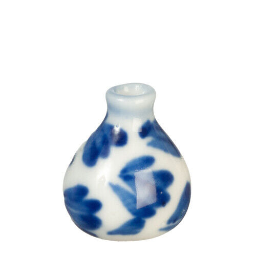 Dollhouse Miniature Ceramic Vase in Blue Delph Design