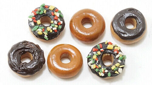 Dollhouse Miniature Donuts Set of 6