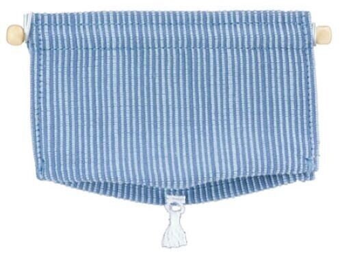 Dollhouse Miniature Window Shade, Blue with Stripes