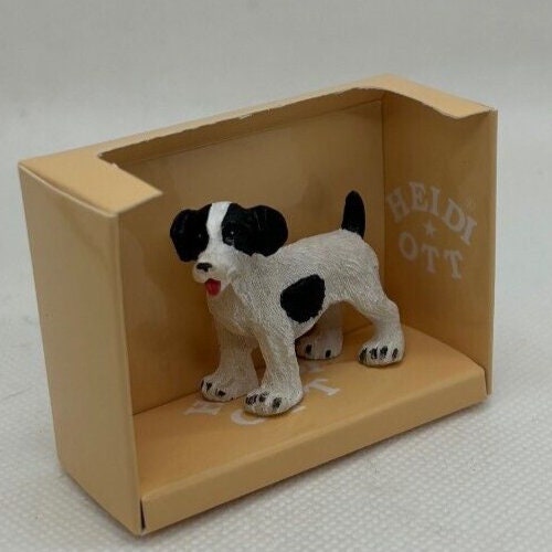 Dollhouse Miniature Black/White Russell Terrier by Heidi Ott