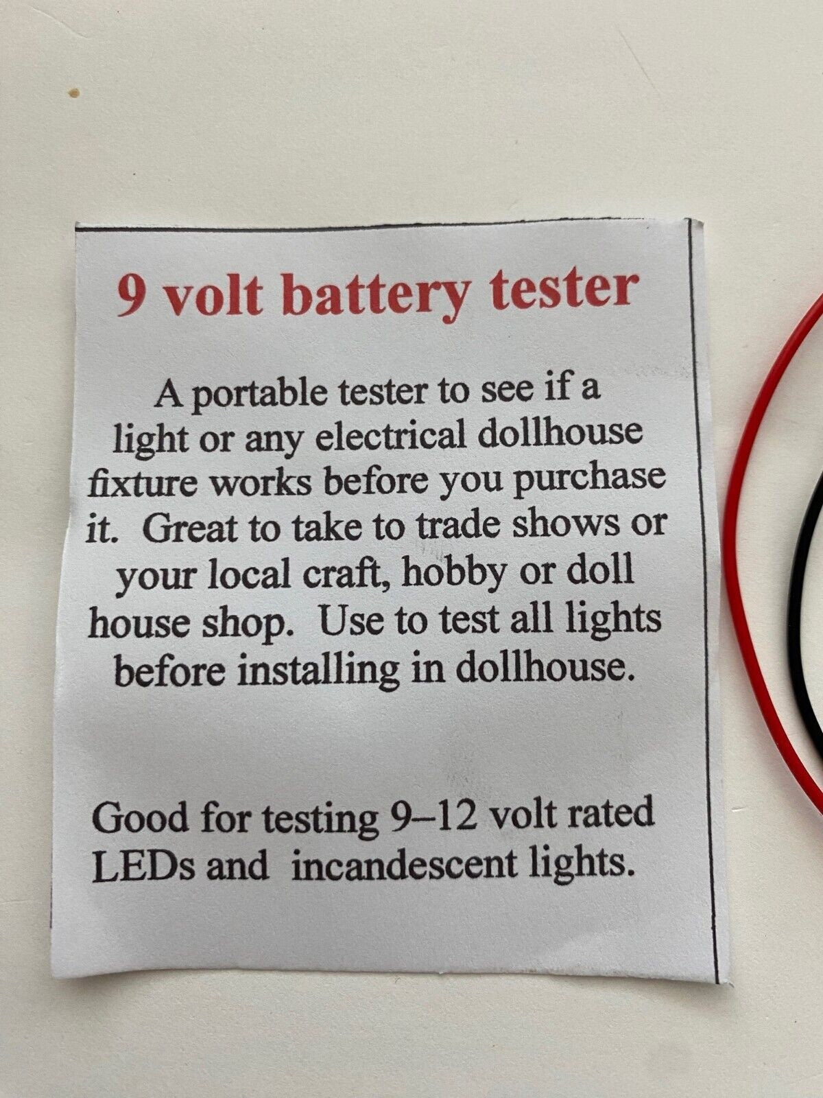 9 volt battery tester for dollhouse