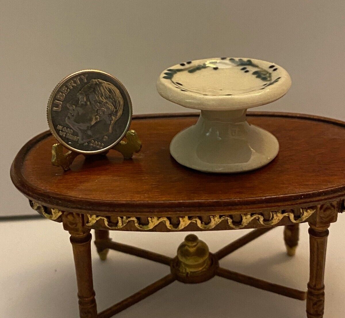Dollhouse Miniature Handcrafted Pottery - Decorative Cake Plate