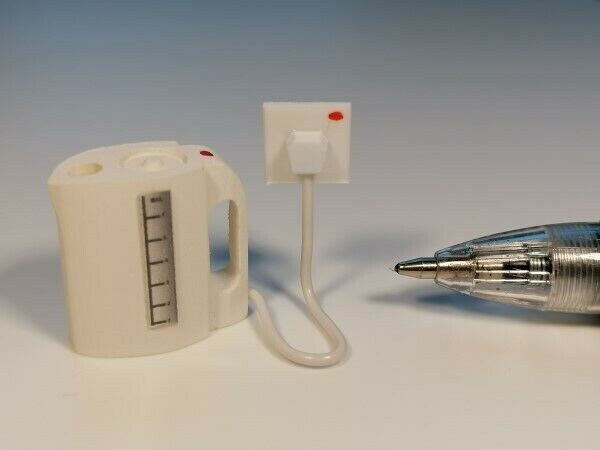 Dollhouse miniature white electric jug kettle by delph miniatures