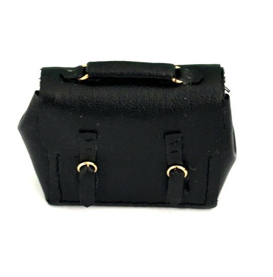 Dollhouse Miniature Black Satchel by Heidi Ott