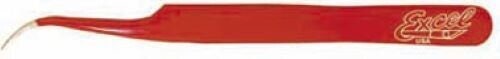 Slant Point Tweezers for Crafts - Stainless Steel, Red