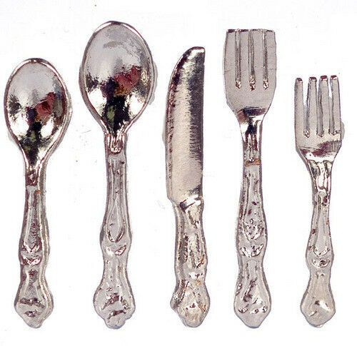 Dollhouse miniature silverware set of 5
