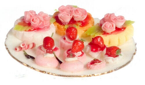 Dollhouse miniature sweets on a platter