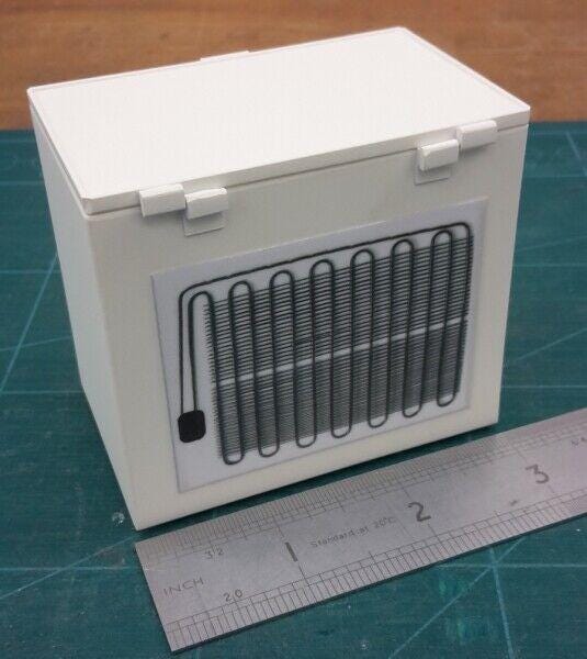 Dollhouse miniature white chest freezer by delph miniatures