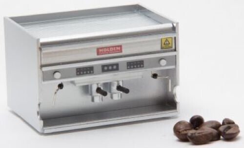 Dollhouse miniature silver espresso machine by delph miniatures