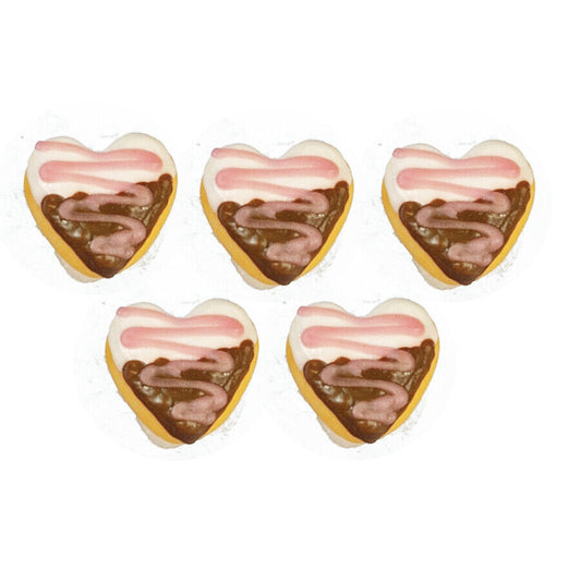 Dollhouse Miniature Heart Donuts Set of 5