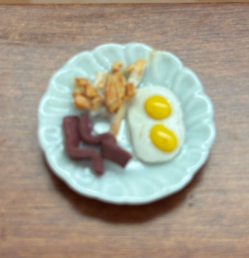 Dollhouse Miniature Breakfast Plate Handcrafted