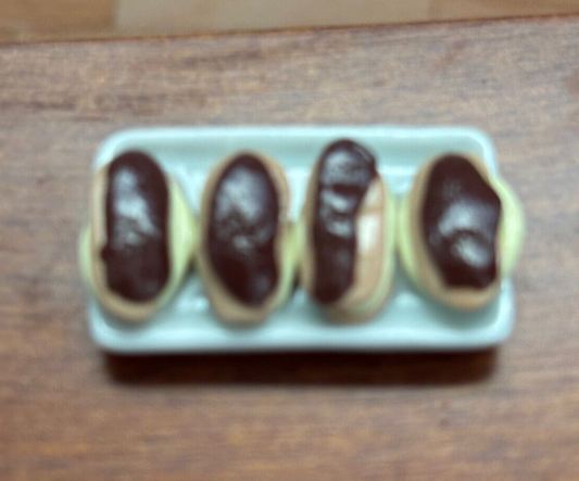 Dollhouse Miniature Filled Eclairs Handcrafted