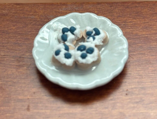 Dollhouse Miniature Blueberry Tarts Handcrafted