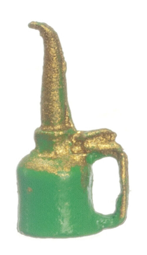 Dollhouse Miniature Green Oil Can