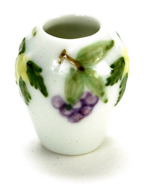 Dollhouse Miniature Porcelain Grape Vase by Falcon Miniatures