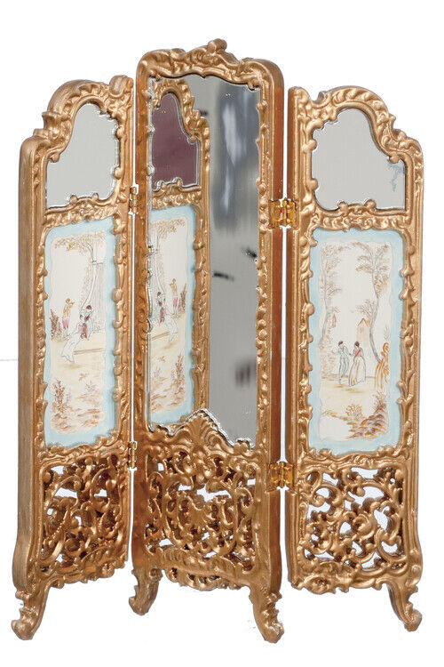 JBM Dollhouse Miniature Gold Mirrored Divider