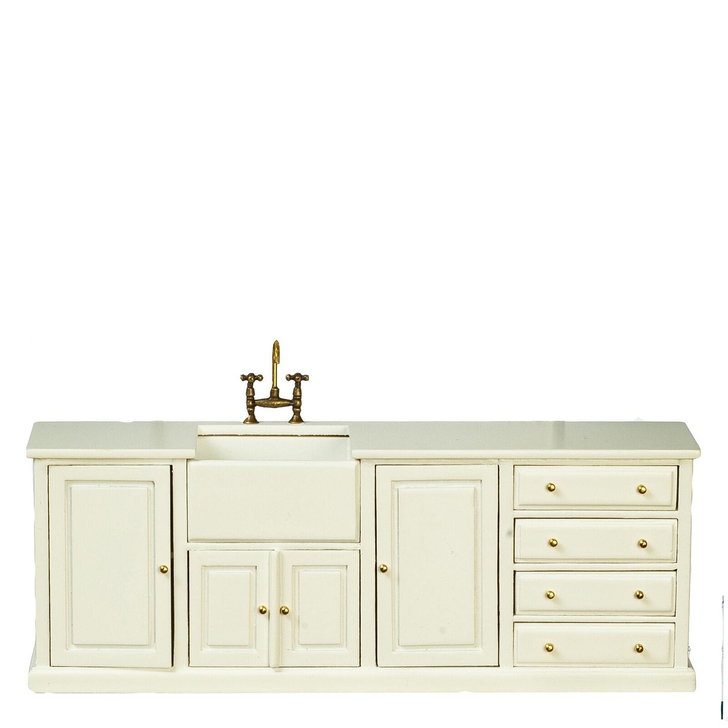 JBM Fine Miniature Kitchen Sink and Plate Rack in White for Dollhouse