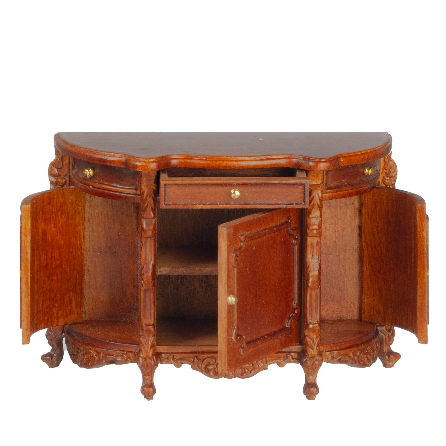 Dollhouse Miniature Buffet Table in Walnut by JBM