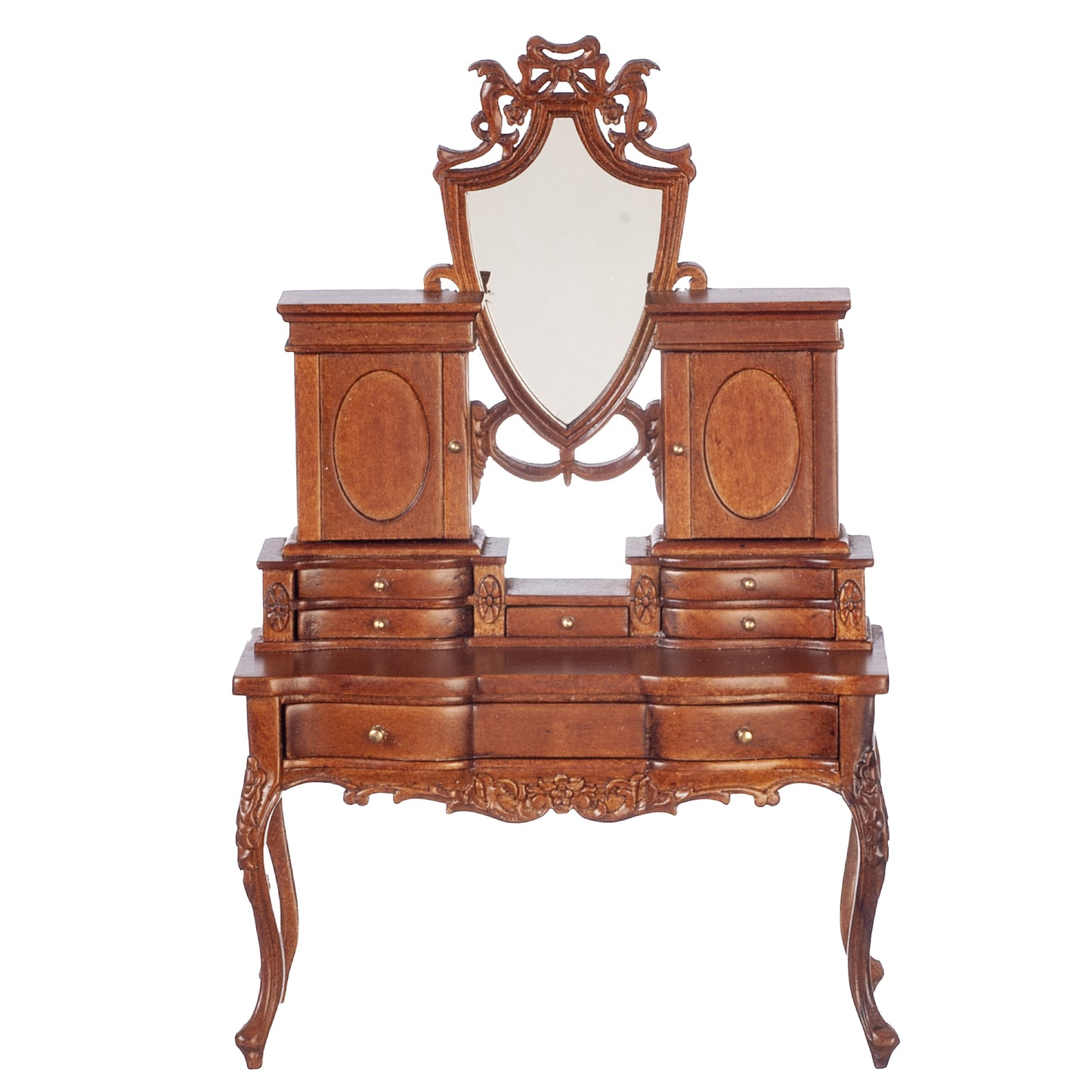 Dollhouse Miniature JBM Art Deco Dressing Table in Walnut