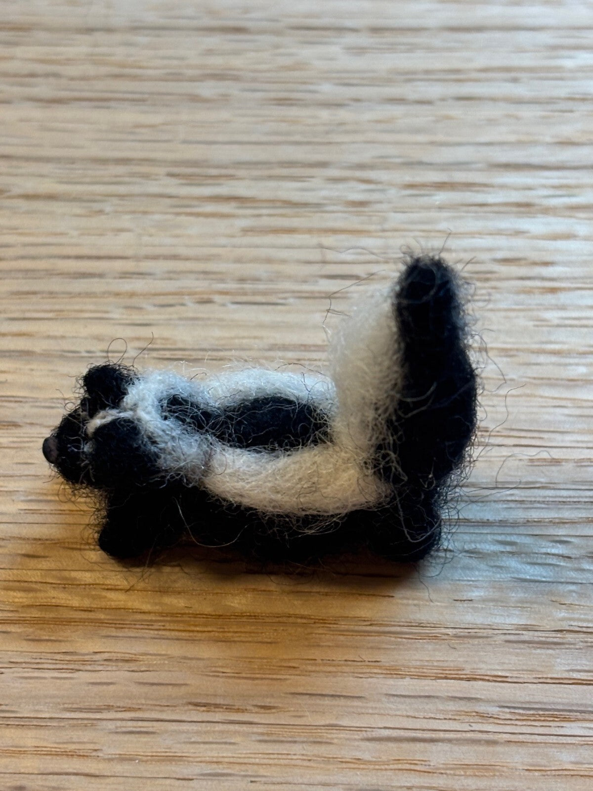 Dollhouse Miniature Felted Skunk, Handcrafted